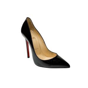 Christian Louboutin Pigalle 120 Patent Pumps EU 38 Black Red Sole High Heels